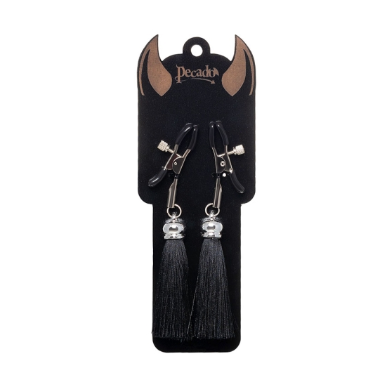 Зажимы на соски «Прищепки» с кисточками из шелка