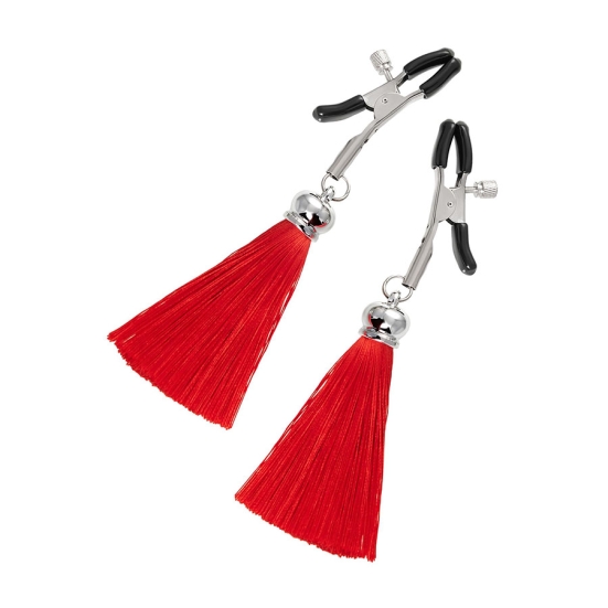 Зажимы на соски «Прищепки» с кисточками из шелка