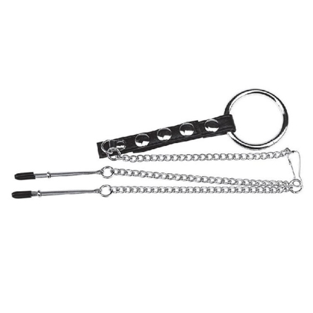 Кольцо с зажимами на соски BlueLine BLM3059